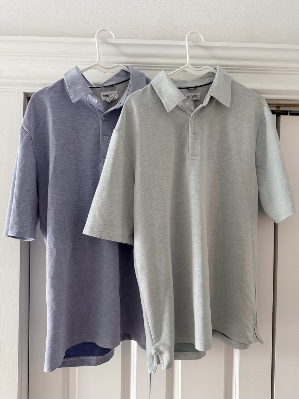 2-pack Modal Polo Shirts - Light Green and Blue - Charles St